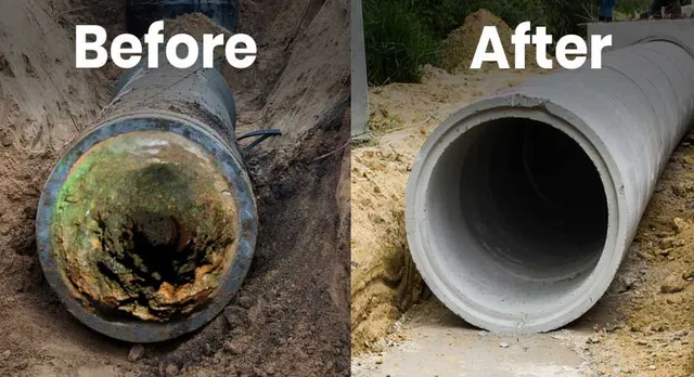 repairing sewer line damage